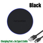 Ultra-Thin Fast Wireless Charger Pad for Samsung Galaxy S24 S23 S22 iPhone 15 14 13 Pro Max Wireless Induction Charging Station