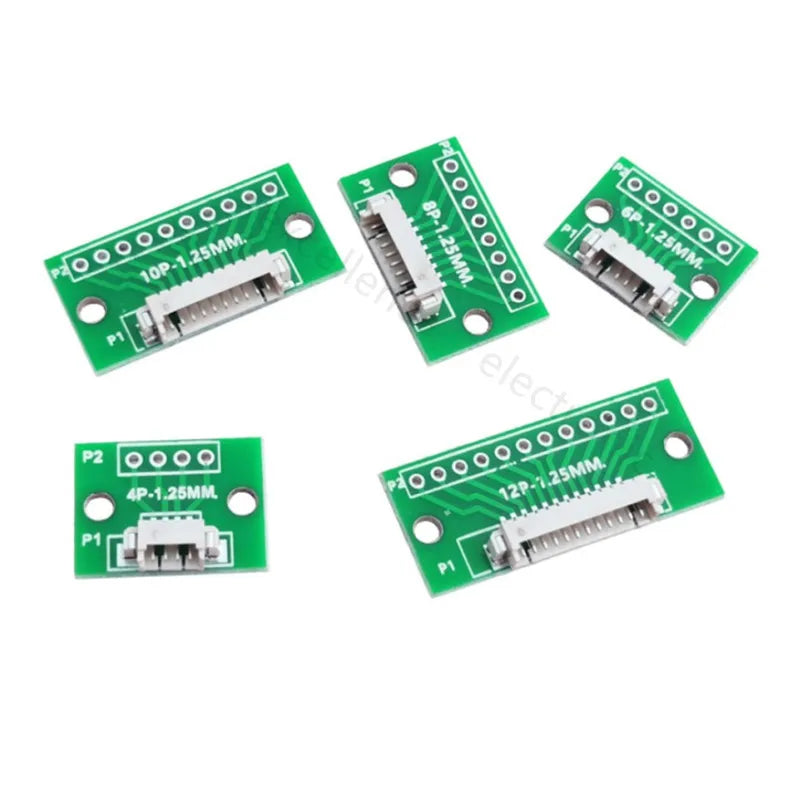 1.25 To Dip2 54 Circuit Board 1.25mm Spacing Horizontal Paste Terminal Socket Test Board 4P 6P 8P 10P 12P Adapter Board