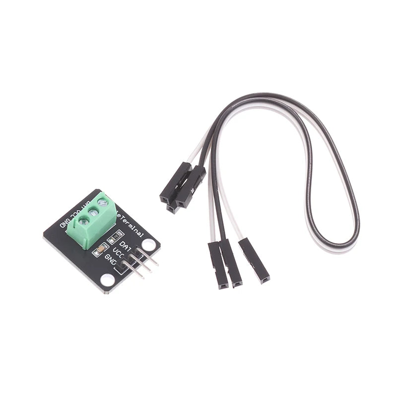 DS18B20 Temperature Sensor Module Waterproof Digital Sensor Cable Stainless Steel Probe Terminal Adapter For Arduino