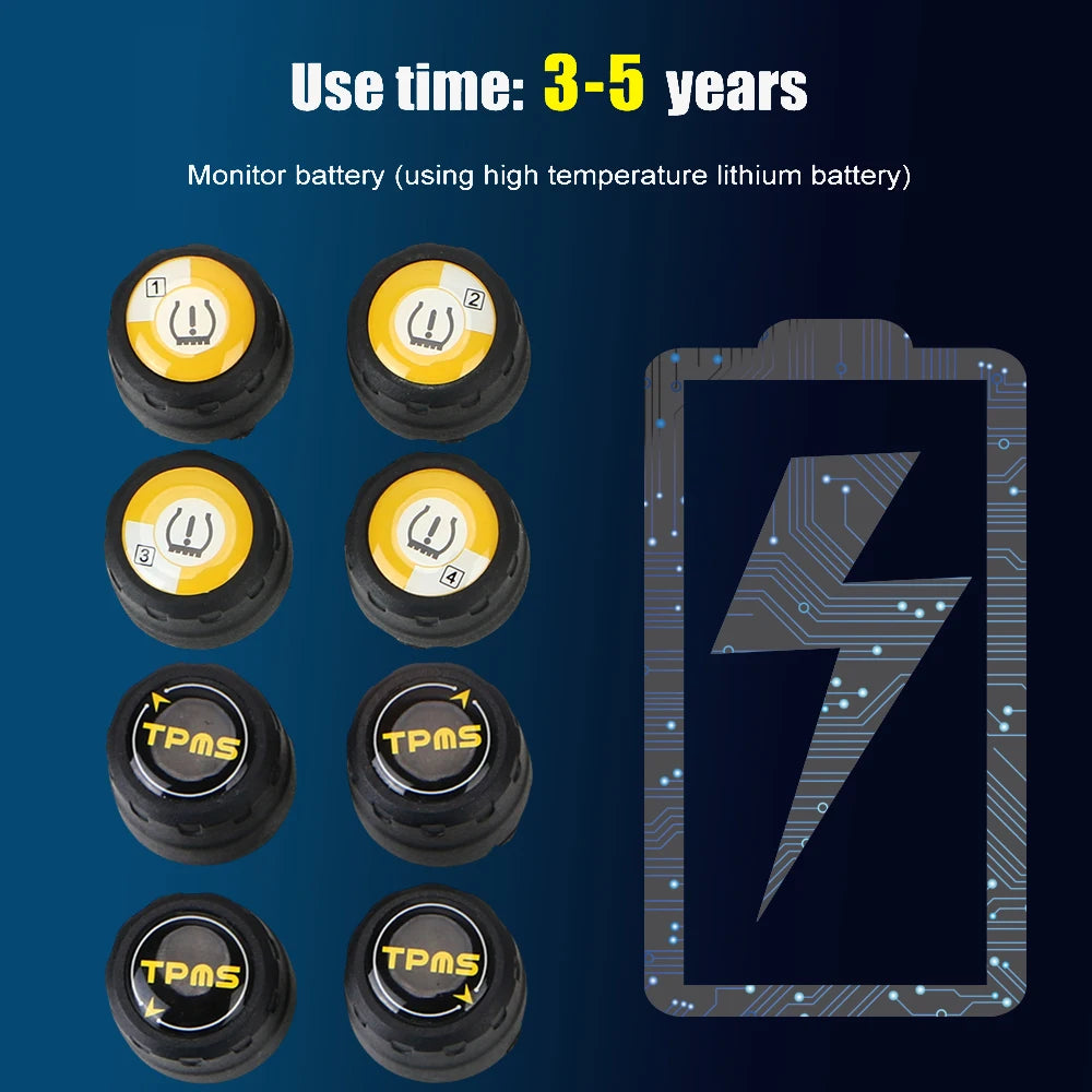 Bluetooth 4.0 5.0 Car Tire Pressure Sensor APP Display Android iOS BLE TPMS Universal External Alarm Tire Pressure Sensors