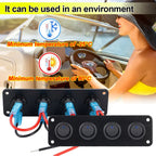 1-4 Gang Toggle Switch Panel 12V USB Car Boat Marine RV Truck Blue LED Styling Accessories Marine Rocker Switch Universal