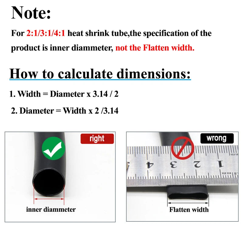 1M 3:1 Heat Shrink Tube With Double Wall Glue Diameter 1.6mm ~ 50mm DIY Wire Cable Connector Repair Waterproof Insulation Sleeve