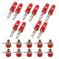 10Pairs 4mm Banana Male Plug + Female Socket Connector Screw Terminal Binding Post Audio Speaker Adapter Black Red