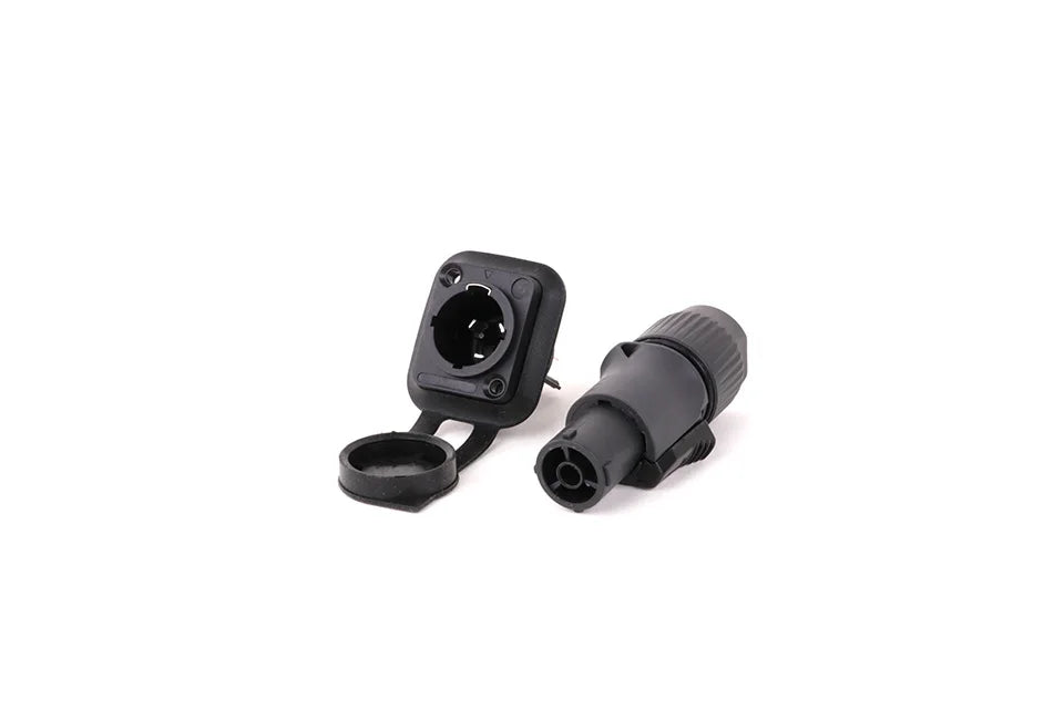 2pcs 3Pins Waterproof IP65 True Locking Powercon Male Plug Jack Power Female Sockets Chassis Wire Connectors