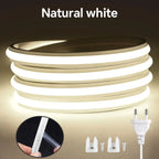 Super Bright 220V COB LED Strip Neon Lights 280LEDs/m Flexible Kitchen Lamp RA90 Waterproof LED Tape With EU Power Plug 1M-30M