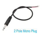 3.5mm 2.5mm Male Plug/Female Jack to Bare Wire Open End TS Mono/3 Pole/4 Pole TRRS Stereo Plug Jack Connector Audio Cable