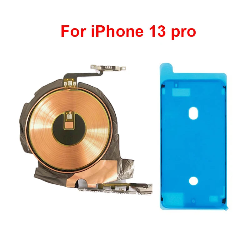 Replacement Wireless Charging Coil NFC Antenna & Volume Flex Cable Compatible with iPhone 8/8P/X/XS/XR/11/12 Mini/Pro Max/SE2