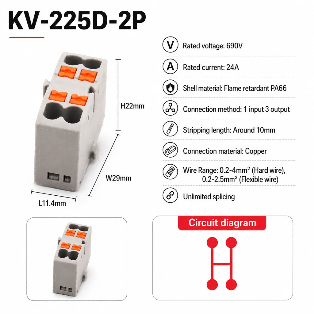DIN Rail Terminal Block 1/5/10PCS 2.5mm2 Push In Quick Connect Electrical Wire Connector Modular Power Distribution Block