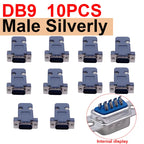 10PCS DB9 Adapter Connector Core RS232 Serial COM Plug Connectors Hole/pin DB15 Female Male Port Socket D Sub DP9 Plastic Case