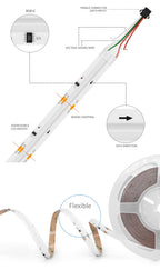COB LED Strip Light WS2811 RGBIC 432/576/720Leds/M Dimmable Tape Lights For Christmas Home Party Decoration Lighting DC12V 24V