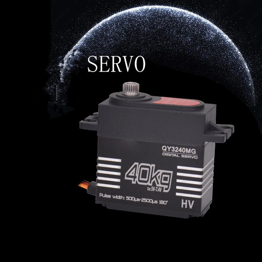 40KG Digital Servo Waterproof Large Torque Metal Gear 180° with 25T Servo Arm Digital Servo Kit for 1/8 1/10 RC Car RC Robot