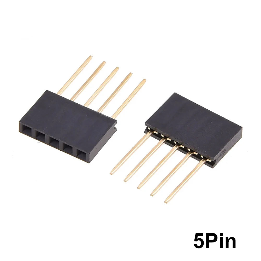 JCD 10PCS 2.54mm Single Row Female Socket 1X2/3/4/5/6/8/10/15/20/40Long pins Long 11mm PCB Board Pin Header For Arduino