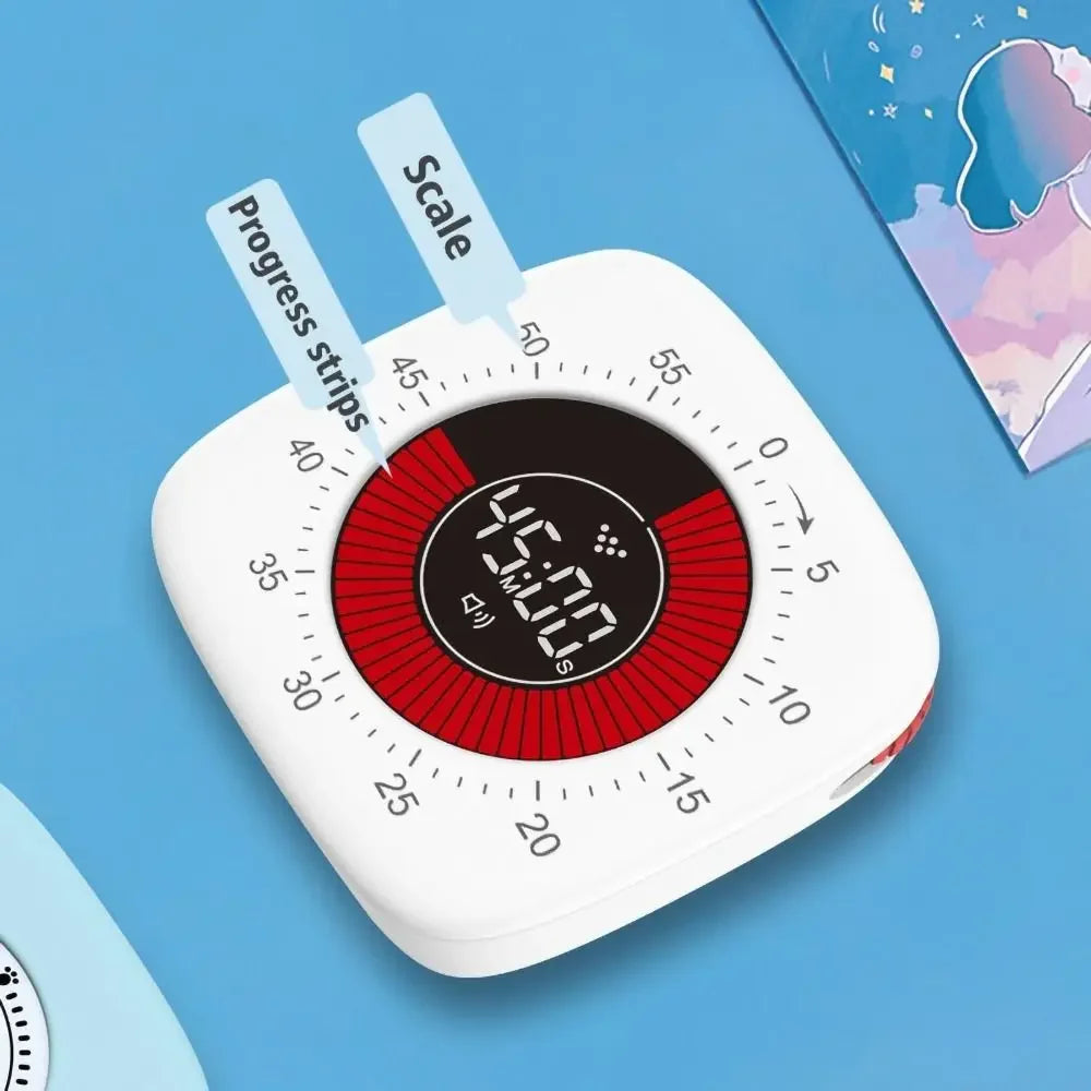Rechargeable Visual Timer Digital 60 Minutes Timing Silcent Timers Mechanical Dual Time Clock Countdown Timer Teaching