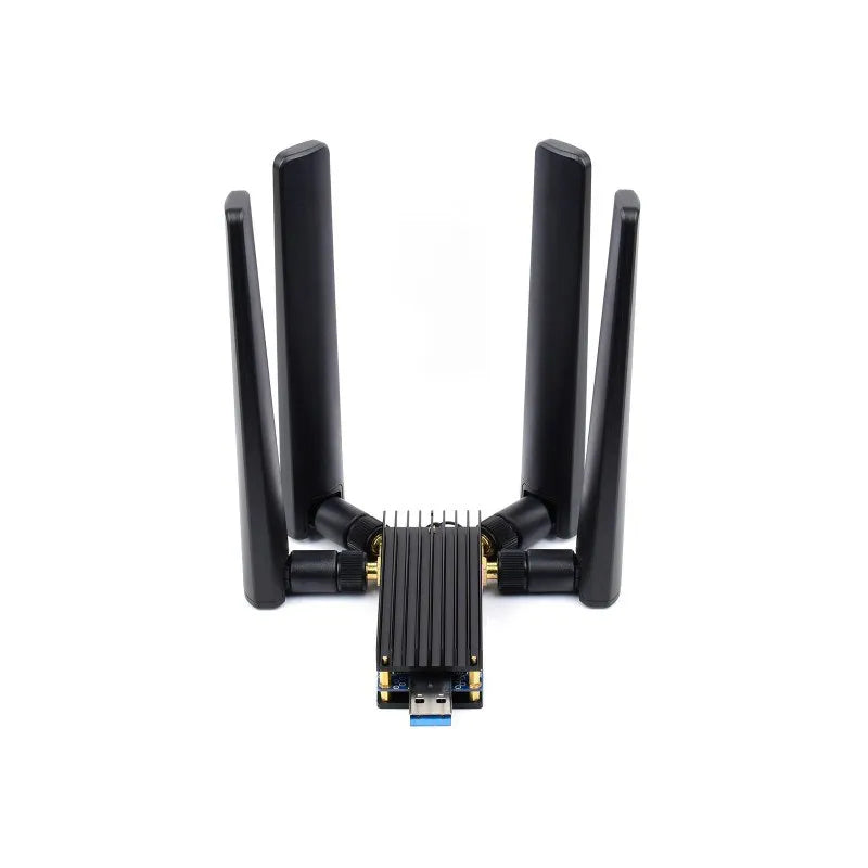 5G Dongle Expansion Board USB 3.1 to M.2 Key B Port Aluminum Cooling Plate  with Interface 4 Antennas for Raspberry Pi 4 Windows