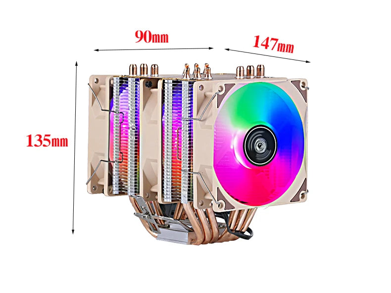 XUANFENG Air-cooled CPU Cooler 90mm Fan Twin Towers 4/6 Heat Pipe 4pin/PWM Compatible LGA2011 115x 1200 1700 X79 X99 AMD AM3 AM4