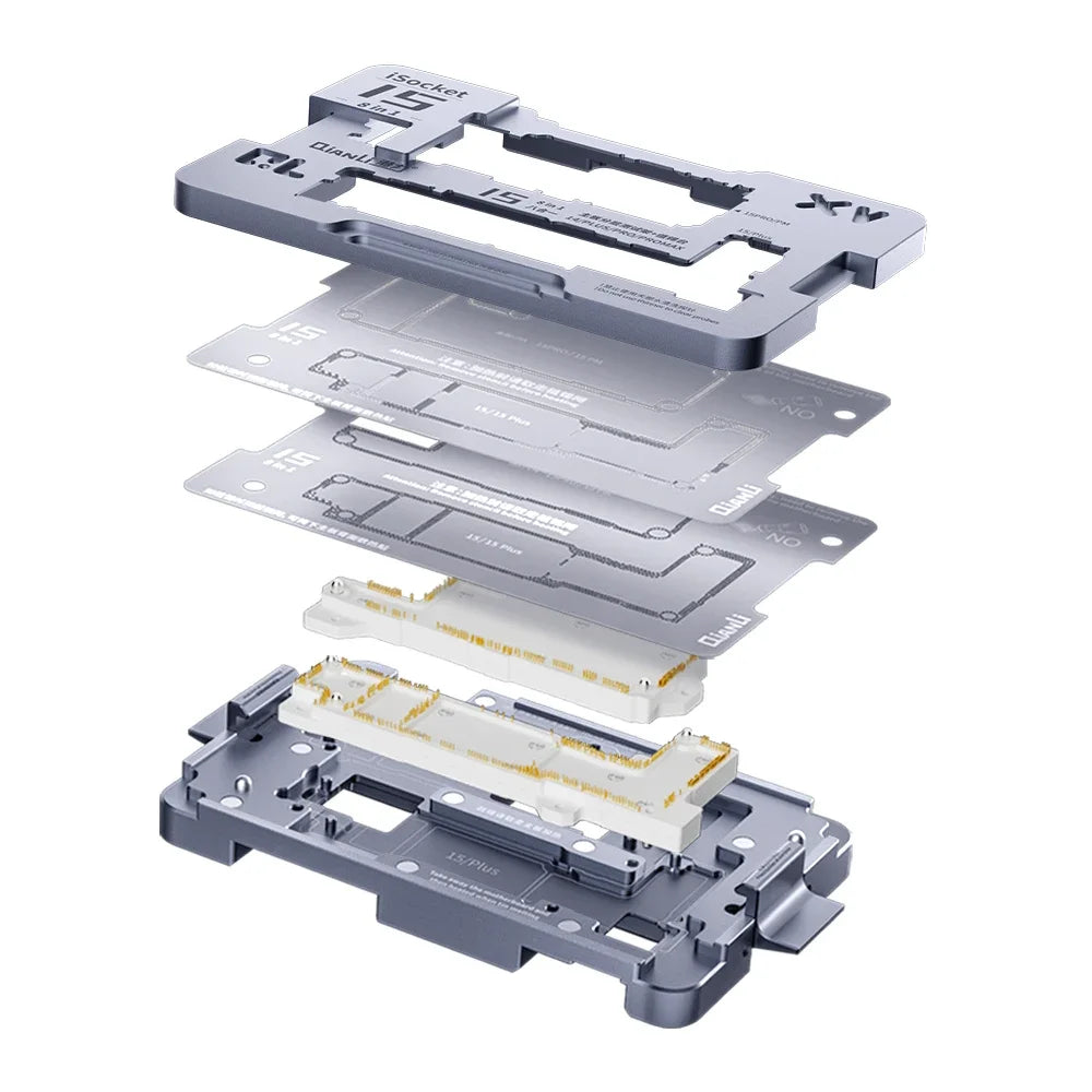 QIANLI ISocket Motherboard Middle Layer Test Stand for IPhone 16E X-16 Logic Board Function Diagnostic Double-deck Repair Tools