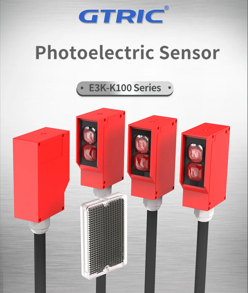 GTRIC Square Photoelectric Sensor Optic Infrared Switch Diffuse Reflection IP67 Waterproof 24-220V AC DC Universal 7m Distance