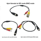 4Pin M12 GX12 Aviation Head Male/Female to RCA DC Male Female Connector Cable Plug Cord Converter for Car Rear Camera Monitor T1