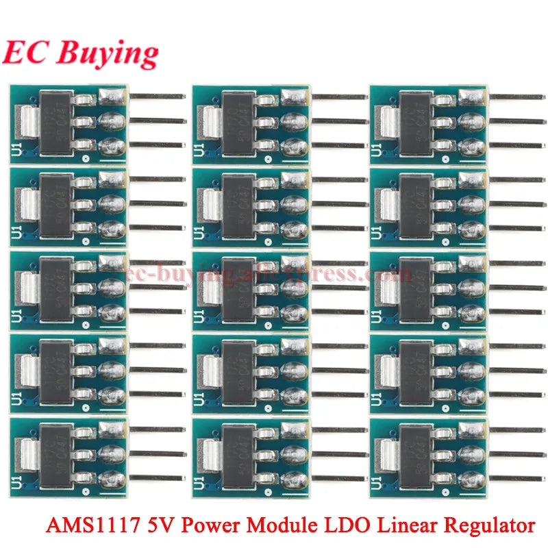100Pcs/1pc AMS1117 3.3V 5V Power Supply Module AMS1117-3.3 AMS1117-5.0 LDO Linear Voltage Regulator Board 800mA PCB