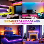 EU Plug DC24V 3535 RGB Neon LED Strip 5/10/15/20/30M Bluetooth Music Sync Waterproof Neon Rope Light for Indoor Outdoor Decor