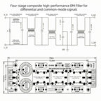 10A AC EMI Filter 110-250V Single-phase EMI Electromagnetic Interference Filter Audio Switching Power Supply Ripple Filter