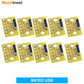 10pcs Vertical Micro Usb Female Sockets Test 2.0 Female Head a Connector Pcb Board Adapter For Data Cable Adapters