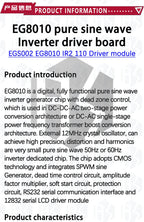 5V DC-AC Pure Sine Wave Inverter SPWM Driver Board EGS002 12Mhz Crystal Oscillator EG8010 + IR2113 Driving Module LCD