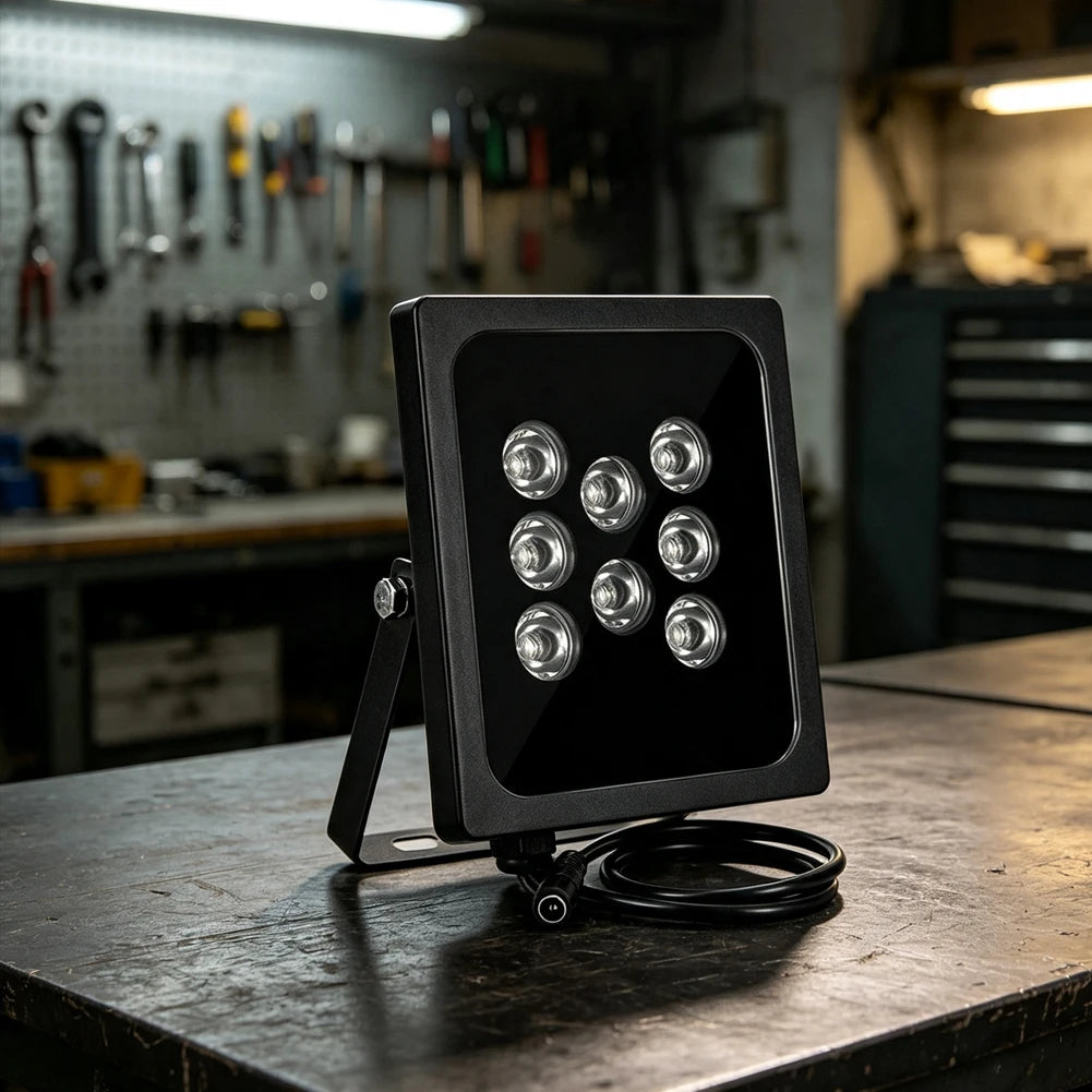 1pc 940NM Waterproof Infrared Illuminator 60M IR Distance Adjustable Beam Angles 8-array LEDs For Monitoring Supplemental Lights