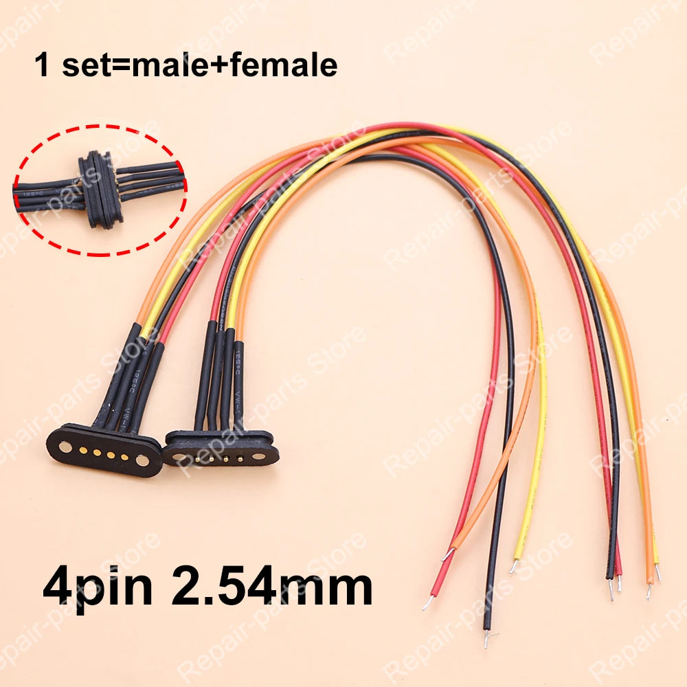1 Pair 2A 36V DC Magnetic Pogo Pin Spring Loaded Male Female 2.8mm 2.54 MM Pitch 2/3/4/5pin Pole Through Holes PCB BTB Connector