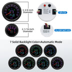 6 Gauge Set 85mm GPS Speedometer Tachometer 52mm Water Temp Fuel Voltmeter Oil Pressure Meter With 1/8 NPT Sensor For Boat Car
