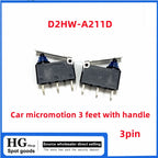5PCS D2HW-A211D sealed waterproof dust button travel limit micro switch D2HW car door lock G303 3 feet With handle
