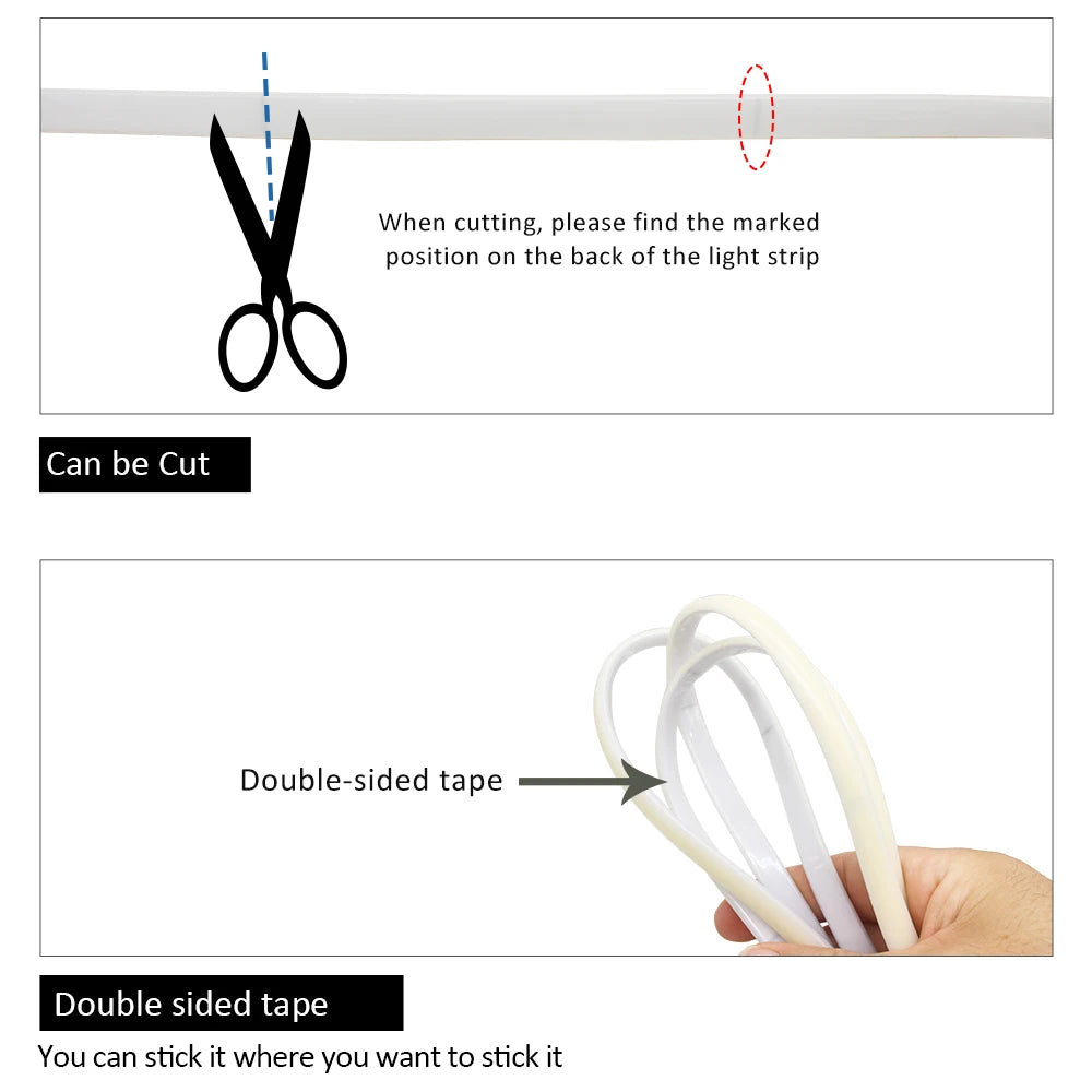 AC220V COB LED Strip Light IP67 Waterproof Flexible Ribbon 2Pin Wire/EU Plug Tape Lamp 3000K/4000K/6000K Outdoor Linear Lighting