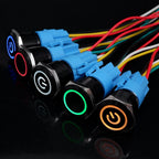 12/16/19/22mm Push Button Switch Oxidized Black Momentary Latching Fixed On Off Power Switch with wire LED Light 5V 12V 24V 220V