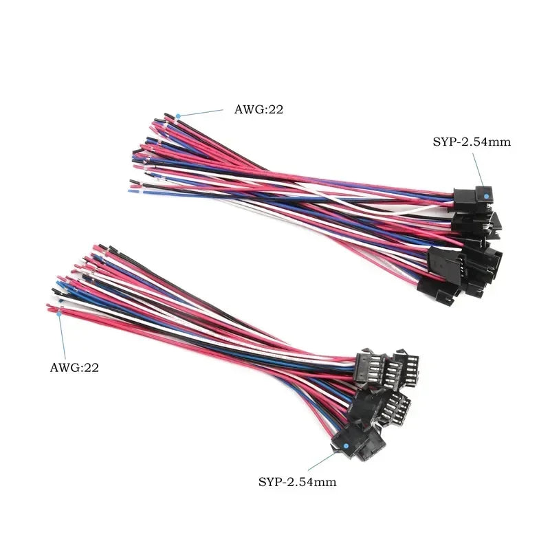 5/10 Pairs JST SM 2.54mm Pin Connector Set Male to Female Electrical Cable Wire Connector for DIY Projects 2P to 9P