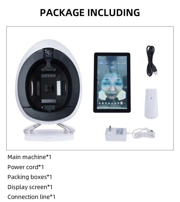 New 3D Facial Skin Analyzer Machine 15.6 inch Skin Analyzer Facial Machine 8 Light Spectrum Skin Analysis Scanner