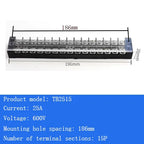 TB15A 25A 45A Copper Wiring Terminal Block 3/4/5/6/8/10/12 Position Electrical Connector Board Current Terminal Strip