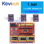 1SET 3DV4 CNC Shield V4 + Nano 3.0 + 3pcs DRV8825 or A4988 Reprap Stepper Drivers Set For Arduino