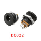 DC-022 5.5x2.1mm DC Power Female Socket Connector DC Plug Jack Screw Nut Interface Panel Mounting Socket Connector DC022 5.5*2.1