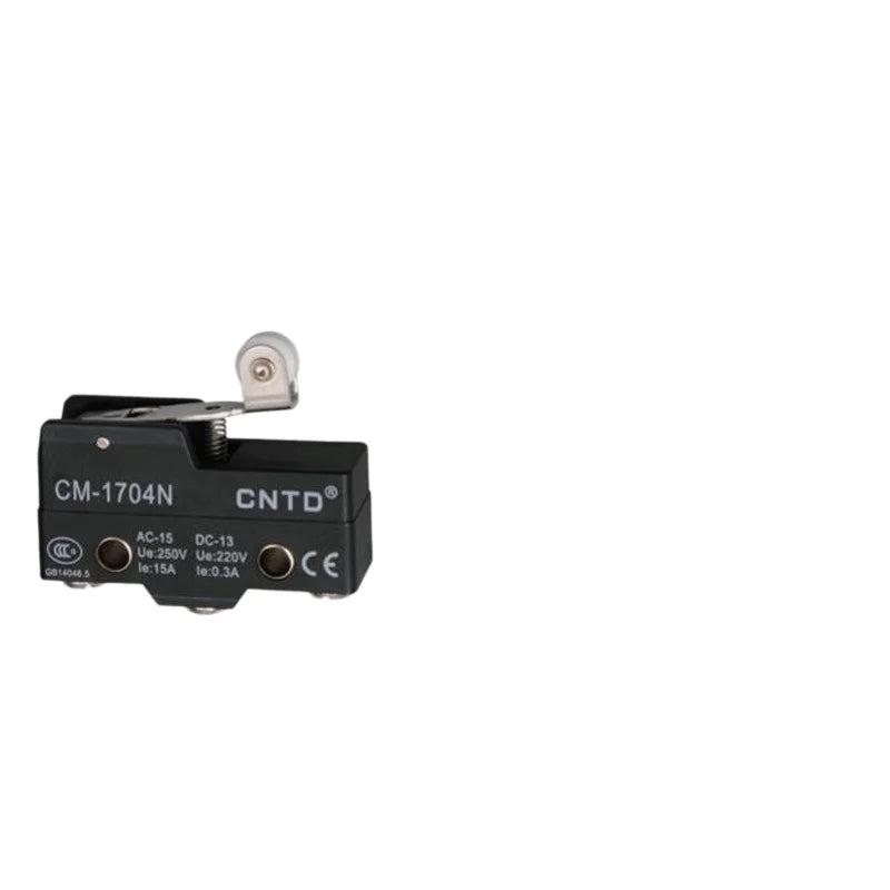 Micro Limit Switch CNTD CM‑1704 CM‑1704N Short Roller Lever 15A 250VAC 1NO1NC Plastic Housing Travel Switch for Machine Tool Ind