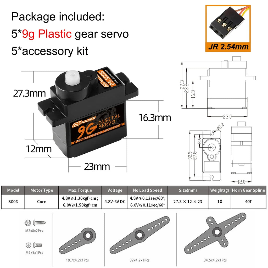 1/5pcs DSpower 9g 12g Metal/plastic Gear Mini Micro Servo Motor for RC Plane SG90 MG90S Helicopter Drone Fixed-Wing Car Robot