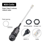 Waterproof RJ45 Network Connector M16/20/22 Cat5e Shield Gigabit Ethernet Line RJ45 DC Crystal Head Outdoor IP68 AP Junction Box