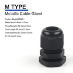 IP68 Waterproof Cable Gland Black Plastic Seal Joint Nylon M12/M16/M18/M20/M22/M25/M27/M30 White Waterproof Cable Connector