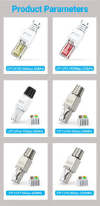 Hoolnx RJ45 Connector Toolless Free Tool CAT8 CAT7 CAT6A CAT6 Reusable Termination Plugs Shielded Ethernet Field Modular PLug