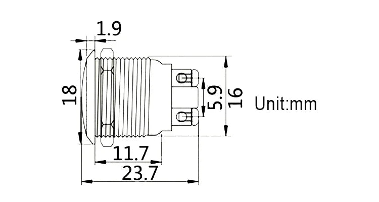 Screw Electronic Button Switch Metal Pressure Switch Waterproof Momentary Push Button 12v 240v Switches 12/16/19/22mm