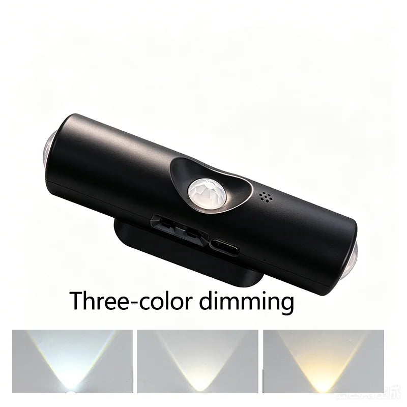 Smart RGB Double-head Wall Light Motion Sensor Magnetic Night Light Rechargeable Spotlight for Bedroom Closet Garden Room Decor