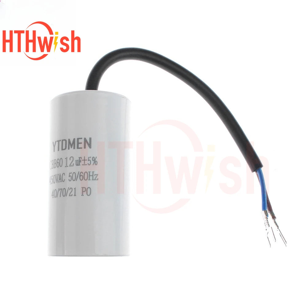 1pc CBB60 Motor Run Capacitors 5% for Washing Machine 450V 3UF 4UF 5UF 6UF 8UF 10UF 12UF 15UF 18UF 20U 450VAC Starting Capacitor