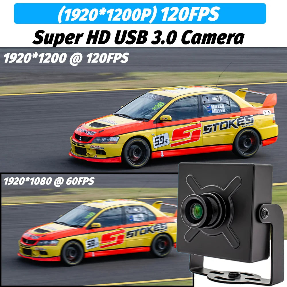 2.3MP 120FPS Global Shutter USB3.0 Camera Industrial Metal Box With No Distortion Lens Plug Play For High Frame Rate Video Live