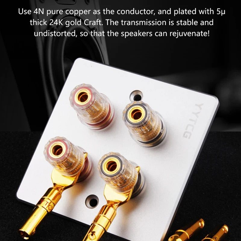 YYTCG Gold plated Banana Plug Connectors, Speaker plugs, audio screws, fork connectors, U and Y 1pcs/4pcs