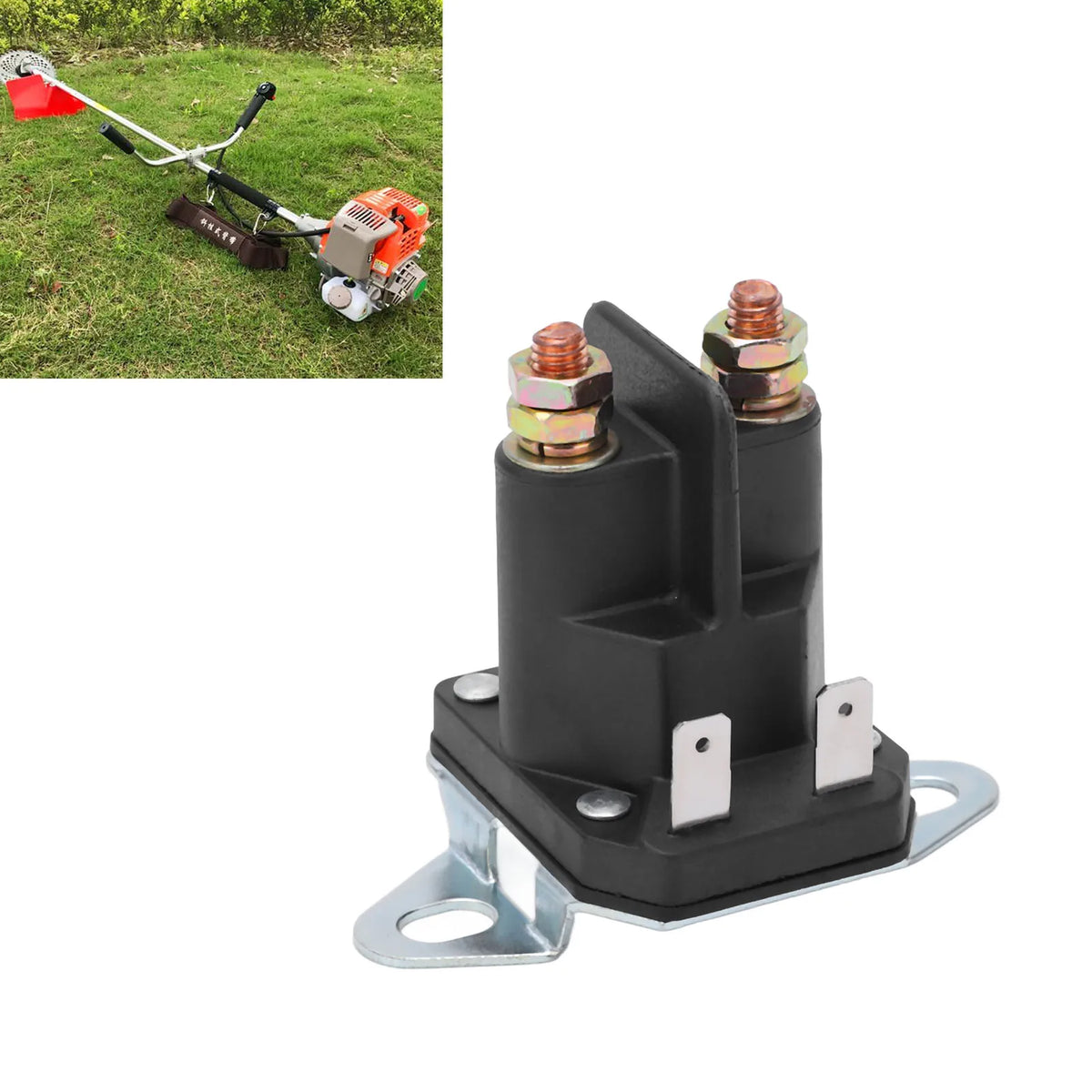 12V Lawn Mower Starter Relay Brass Coil Silver Plated Contact Relay for Vehicle and Home Appliances