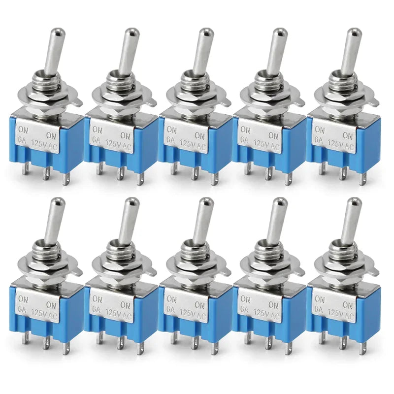 10PCS Toggle Switches Mini 3Pin 6Pin ON-ON/ON-OFF-ON Power Button Switch Car MTS-102 MTS-103 MTS-202 MTS-203